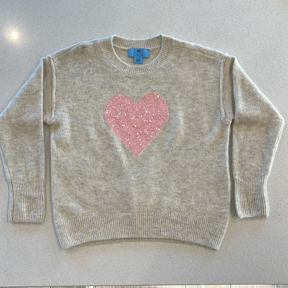 CeCe Crew Neck “Heart” Long Sleeve Sweater - Kids Size S/M - Excellent Condition - Picture 1 of 12